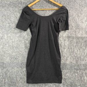 Forever 21 Womens Slate‎ Gray Puffed Sleeve Midi Dress Size S